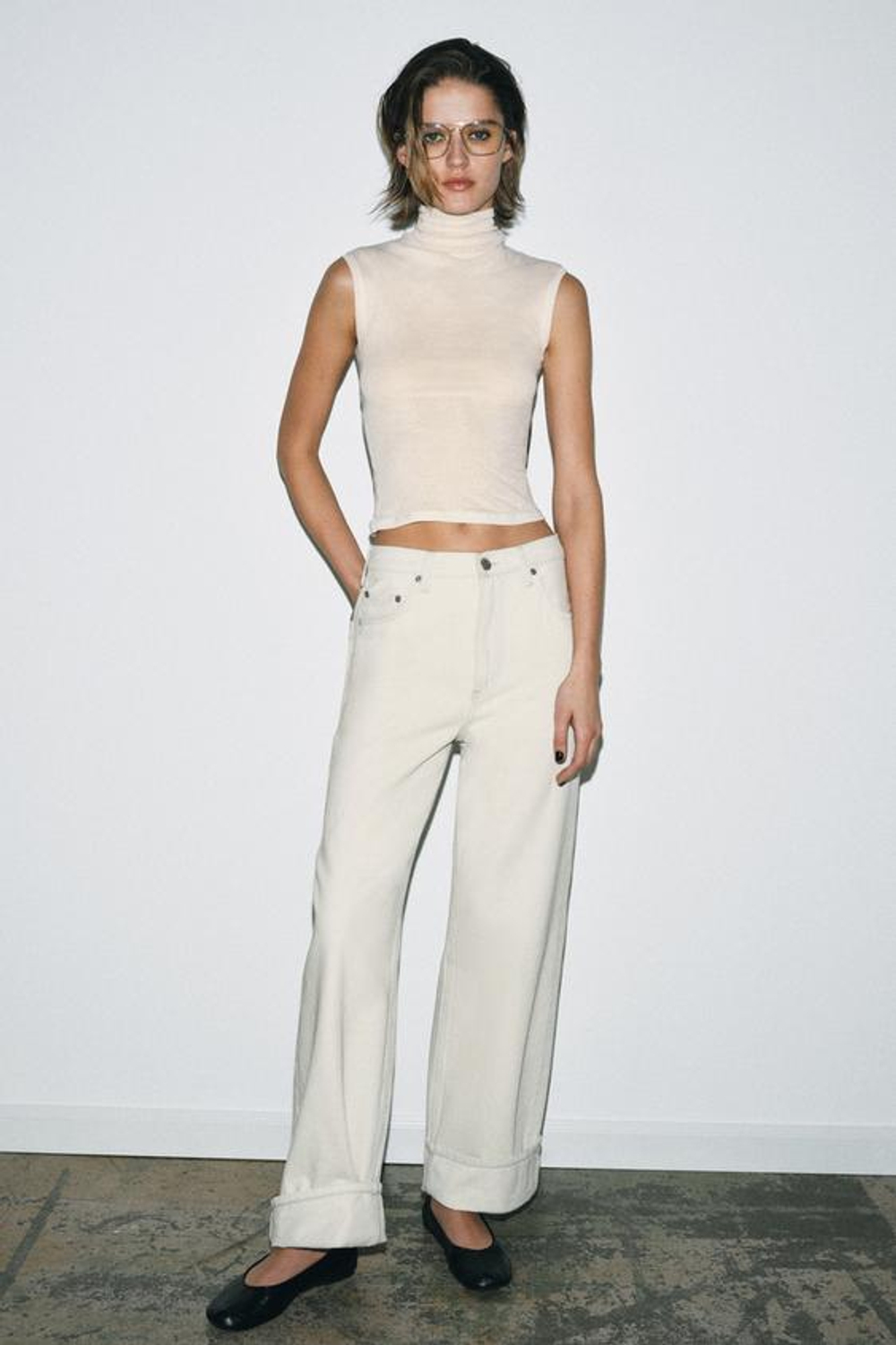 ZARA ДЖИНСЫ BAGGY СО СРЕДНЕЙ ПОСАДКОЙ — ZW COLLECTION, ГОЛУБОЙ