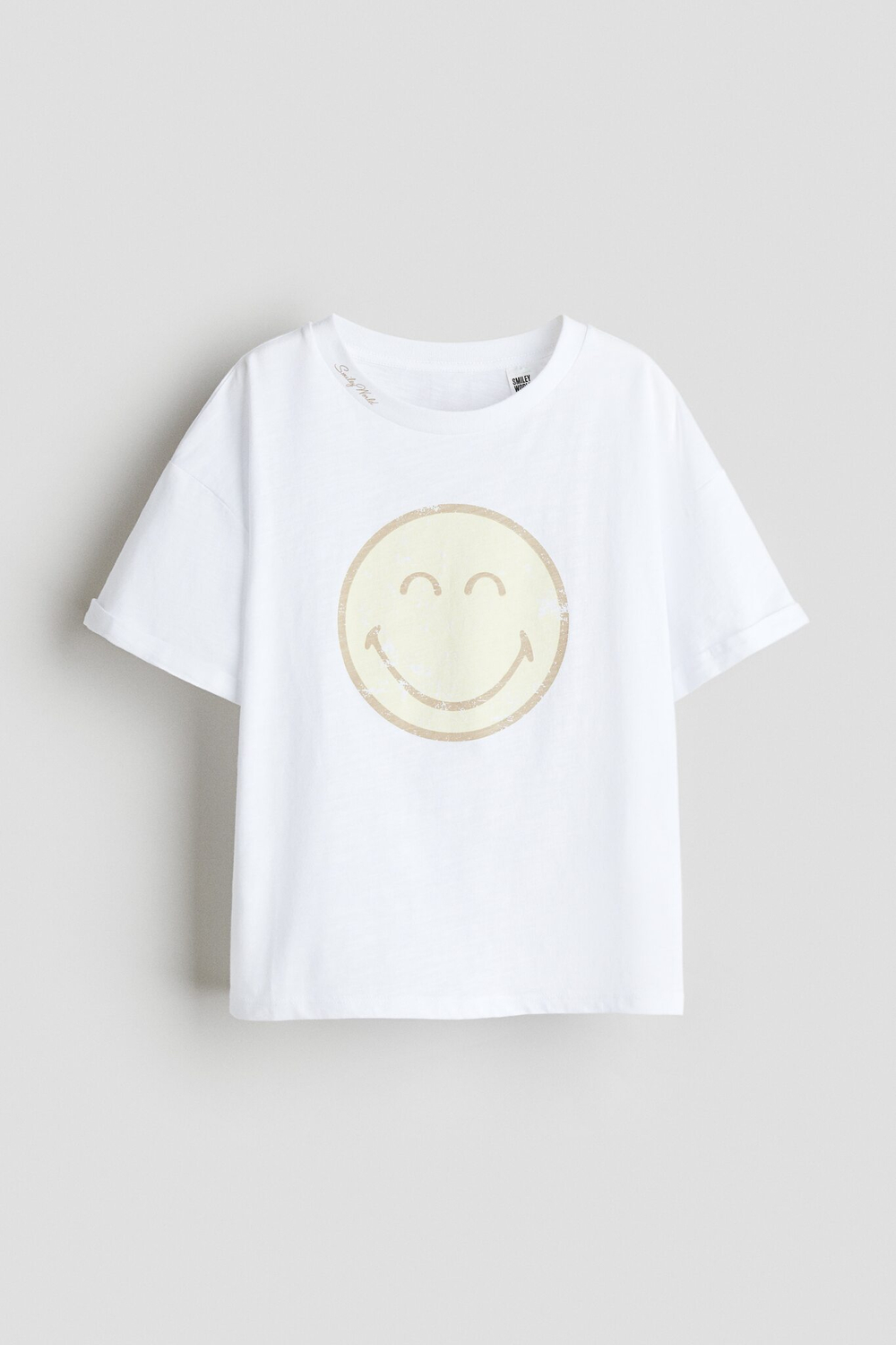 H&M Футболка оверсайз с принтом, белый