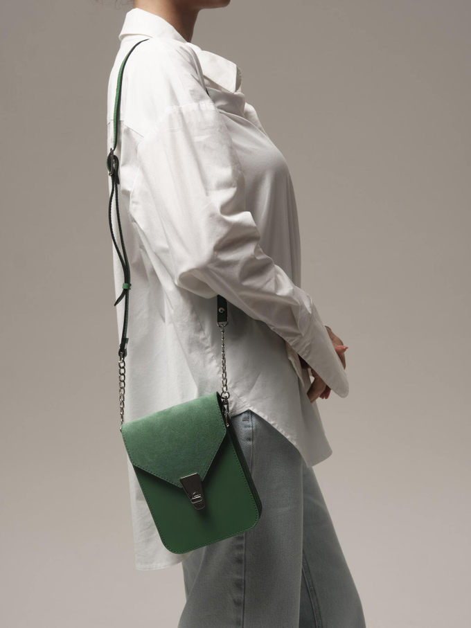 Сумка замшевая кросс-боди минт