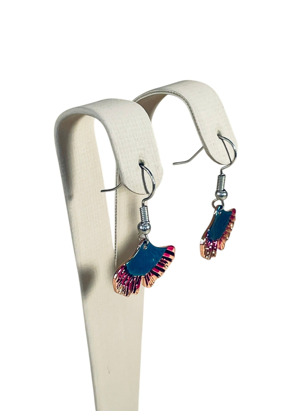 Серьги подвески лист гинкго