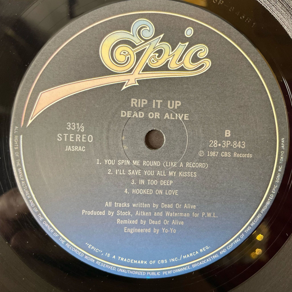 Винтажная виниловая пластинка LP Dead Or Alive Rip It Up (Japan 1987) (Obi)
