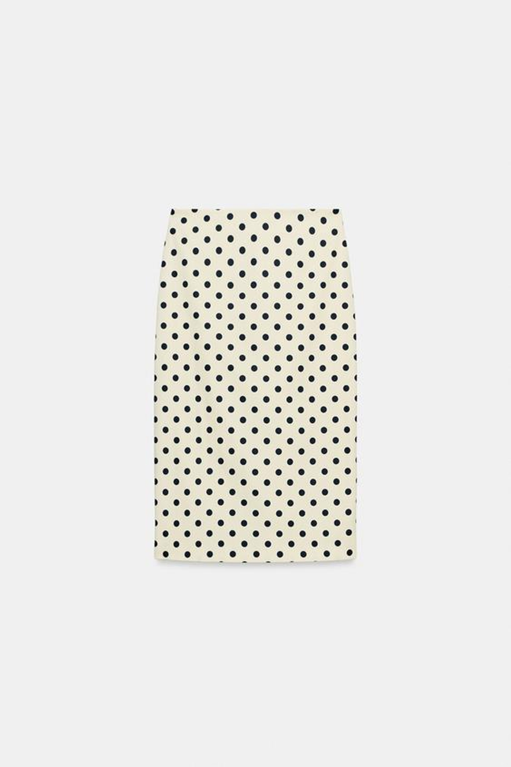 ZARA ЮБКА-КАРАНДАШ В ГОРОШЕК — ZW COLLECTION, ЭКРЮ/ЧЕРНЫЙ