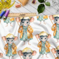 Ткань премиум дюспо осенние мыши