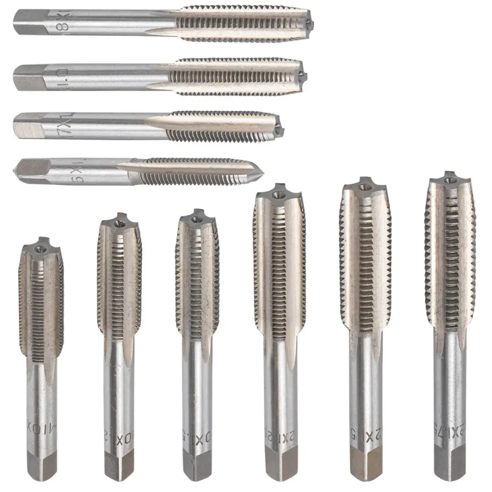 Набор метчиков метрических 10пр.(М6х1.0, М7х1.0, М8х1.0/1.25, М10х1.0/1.25/1.5, М12х1.25/1.5/1.75), в блистере Forsage F-C010-1T