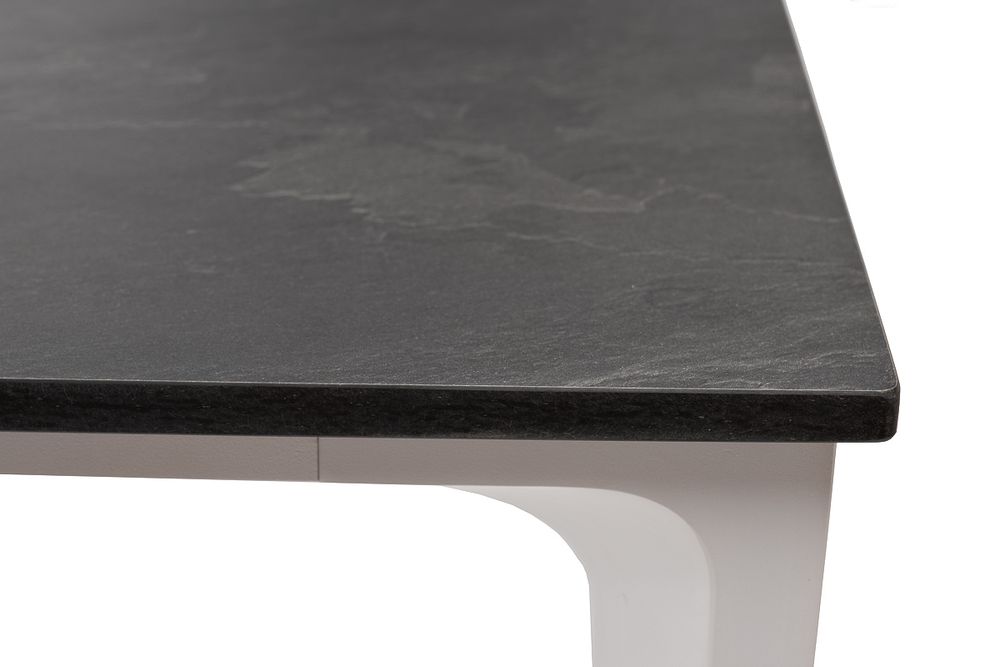 "Малага" обеденный стол из HPL 90х90см, цвет "серый гранит", каркас белый