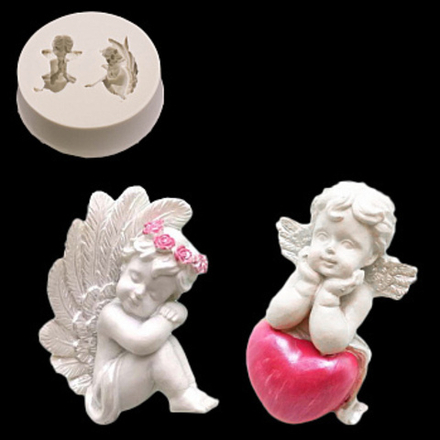 Молд силик 1406 АНГЕЛ С СЕРДЦЕМ 8см