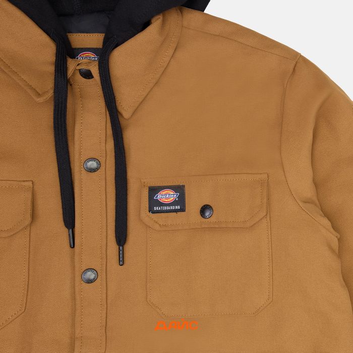 Куртка мужская Dickies Skateboarding Duck Shirt Jacket  артикул:TJSK5-brown - купить в магазине Дайс