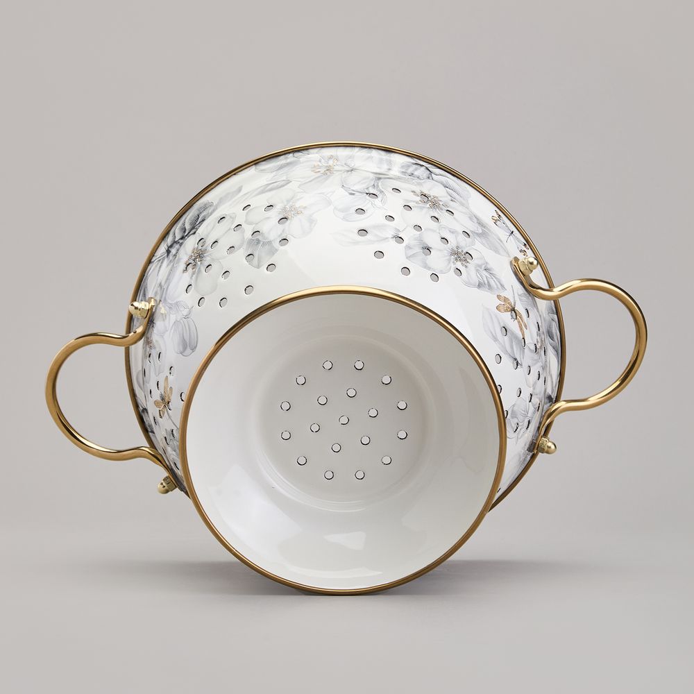 ДУРШЛАГ AGNESS ЭМАЛИРОВАННЫЙ, СЕРИЯ ЯБЛОНЕВЫЙ САД, 20СМ H=14СМ D=20СМ