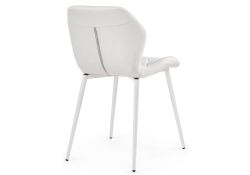 Стул на металлокаркасе Вальд экокожа белый / белый глянец