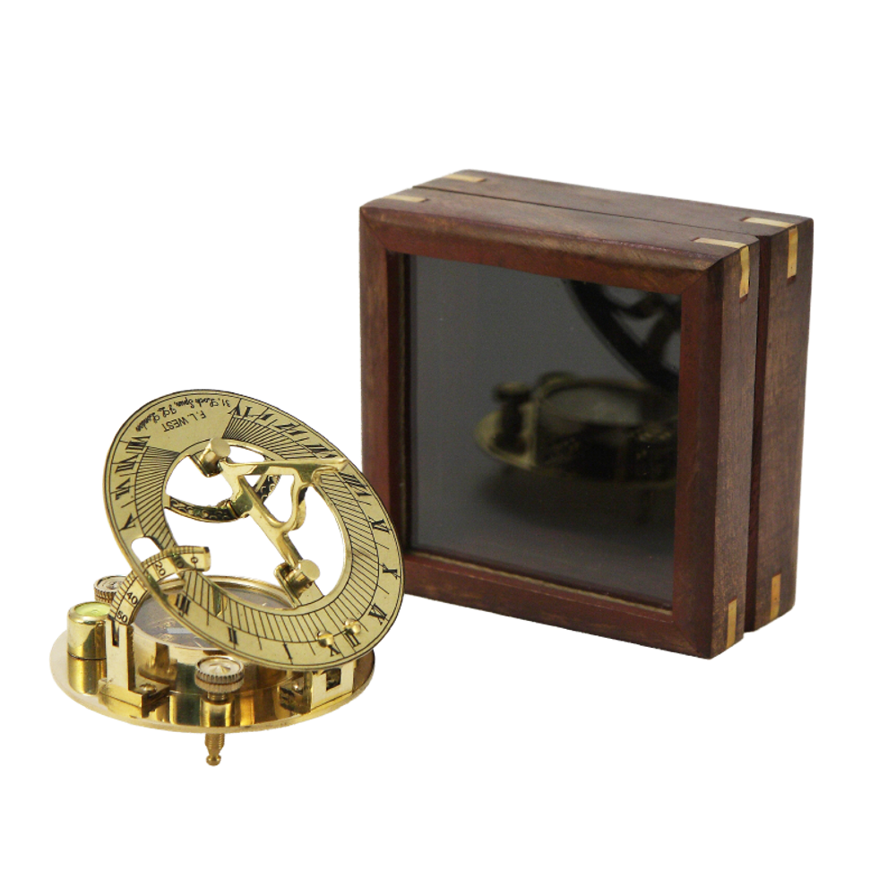 Nautical Морской компас в деревянном футляре