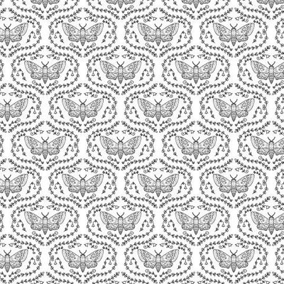 Бражники и листья, черно-белый монохром