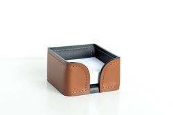 Набор канцелярии из кожи для руководителя, цвет табак/шоколад 9 предметов №155