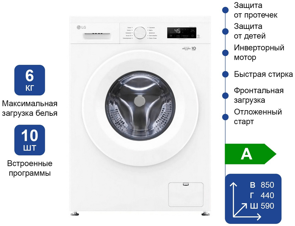 Стиральная машина LG F2 Y1NS3W белый