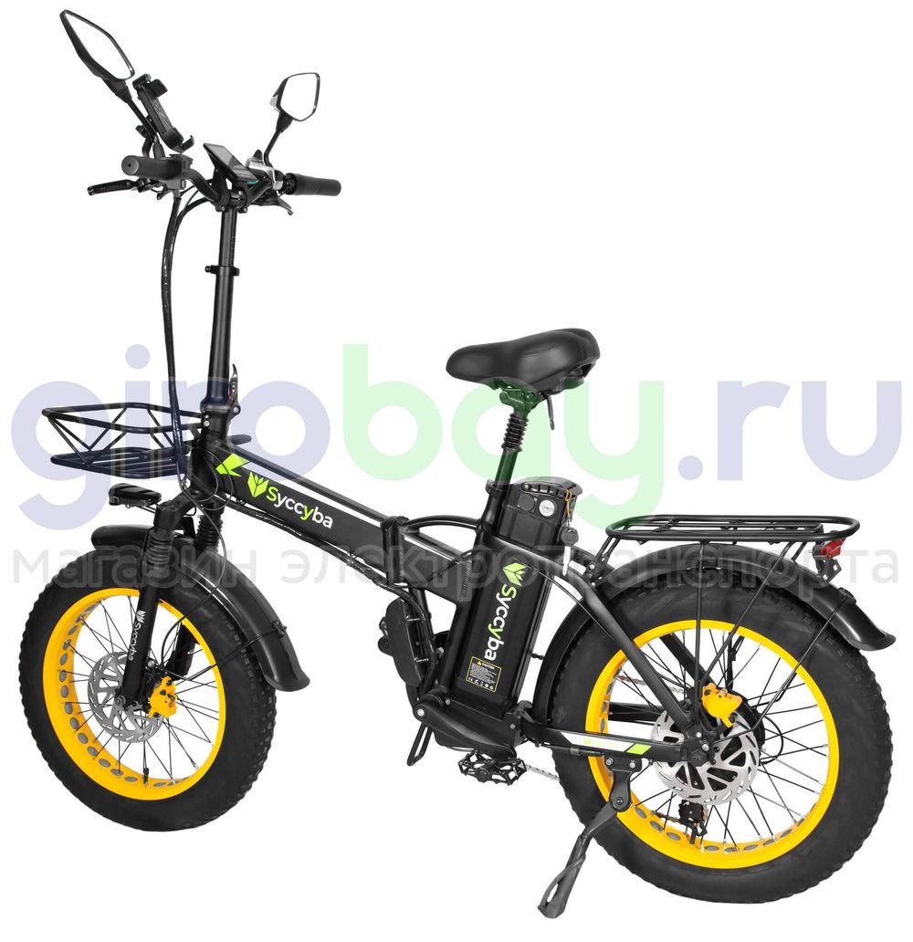 Электровелосипед Syccyba F10 Pro (48V/20Ah) - Жёлтый обод фото №4