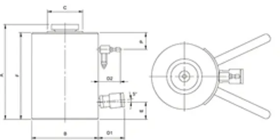Домкрат Holmatro HHJ 30 H 15 двойного действия с полым плунжером и гидравлическим возвратом