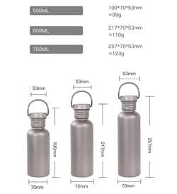 Бутылка для воды титановая (WolfTrail)