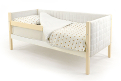 Детская кровать-тахта мягкая с бортиком Бельмарко Svogen бежево-белый