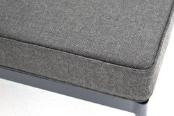 "Канны" угловой модуль плетеный из роупа, каркас алюминий темно-серый (RAL7024) муар, роуп темно-серый круглый, ткань темно-серая 027