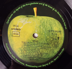 Винтажная виниловая пластинка LP The Beatles Help (Germany 1977) I have Just Seen A Face