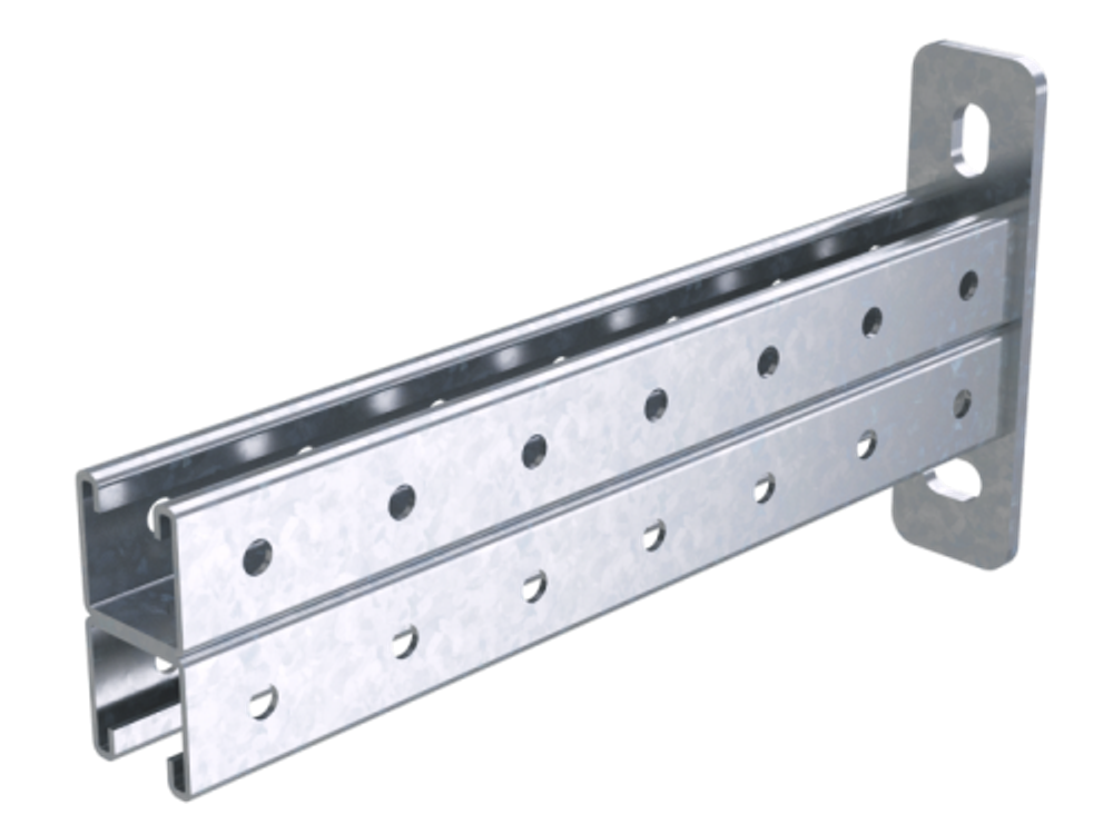 Консоль двойная, 41х41мм, L400мм, горячеоцинкованная