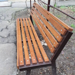 Скамейка уличная парковая на металлокаркасе (200х50х60 см) со спинкой