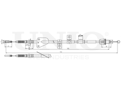 Трос стояночного тормоза правый UNIO CAB-60056