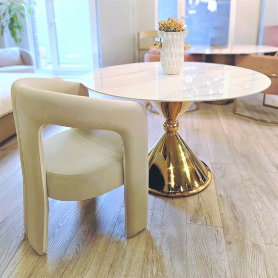 Кресло Dudet L песочный велюр