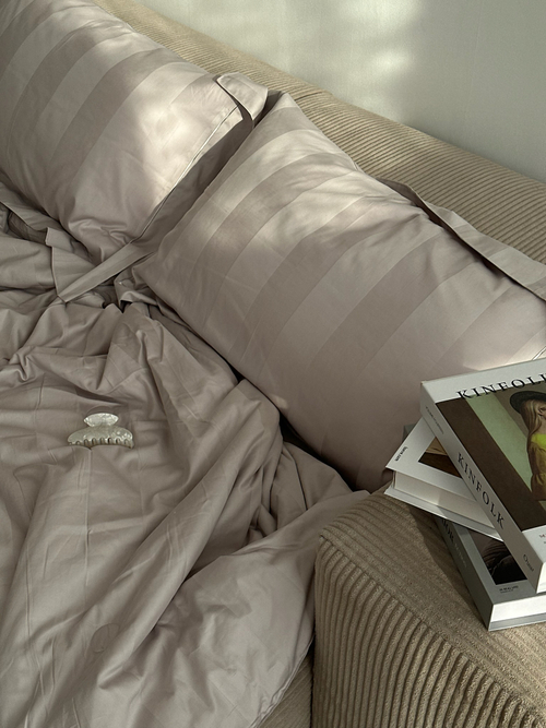 Постельное белье из страйп-сатина Ritz | Grey