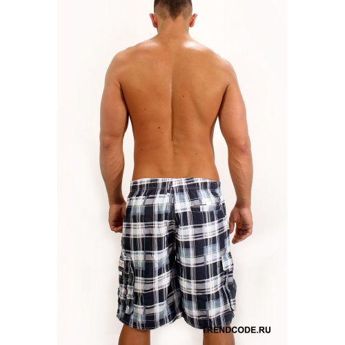 Мужские шорты пляжные клетчатые серые ABERCROMBIE&amp;FITCH 52850