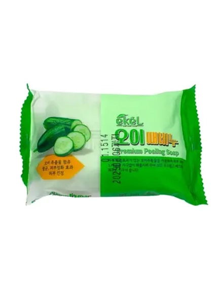 EKEL - МЫЛО ОТШЕЛУШИВАЮЩЕЕ С ЭКСТРАКТОМ ОГУРЦА PEELING SOAP CUCUMBER, 150 ГР