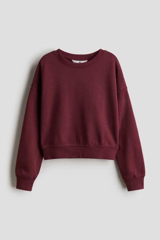 H&M Толстовка с круглым вырезом, малиновый