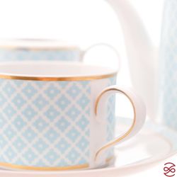 Чайный сервиз Falkenporzellan Corvara AERO BLUE-GOLD 6 персон 17 предметов