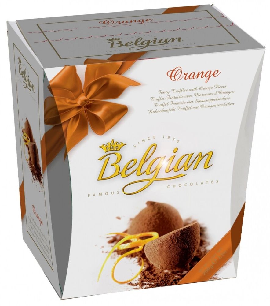 Шоколад Бельгиан Апельсиновые трюфели присыпанные какао / The Belgian Cocoa Dusted Truffles With Orange Pieces 200г