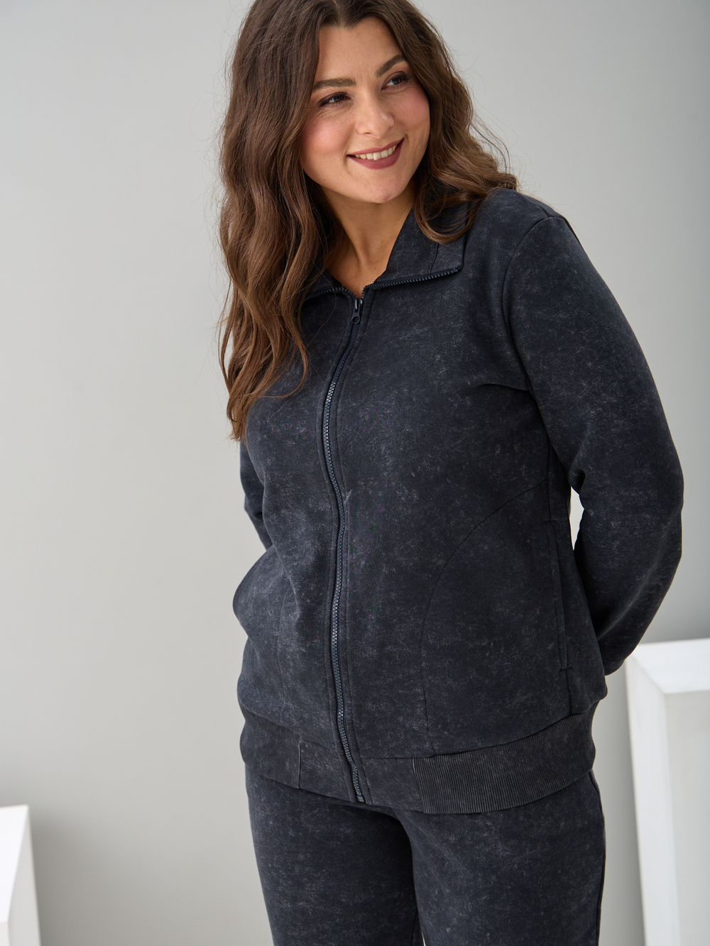 Костюм с брюками КБфп-584/варенка-графит