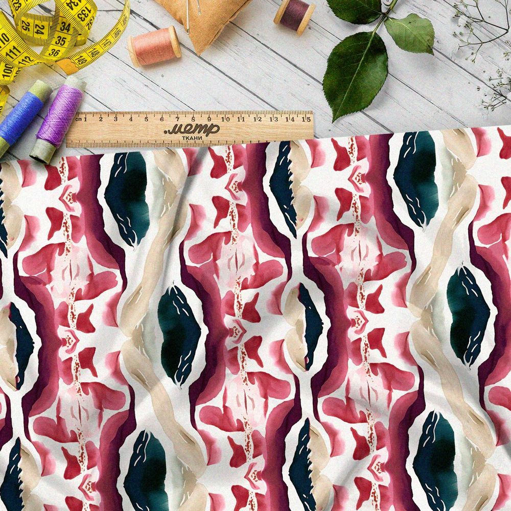 Ткань премиум сатин абстрактные орнаменты