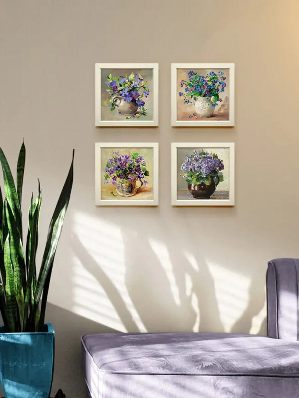 Картины на стену для интерьера на холсте 4 шт