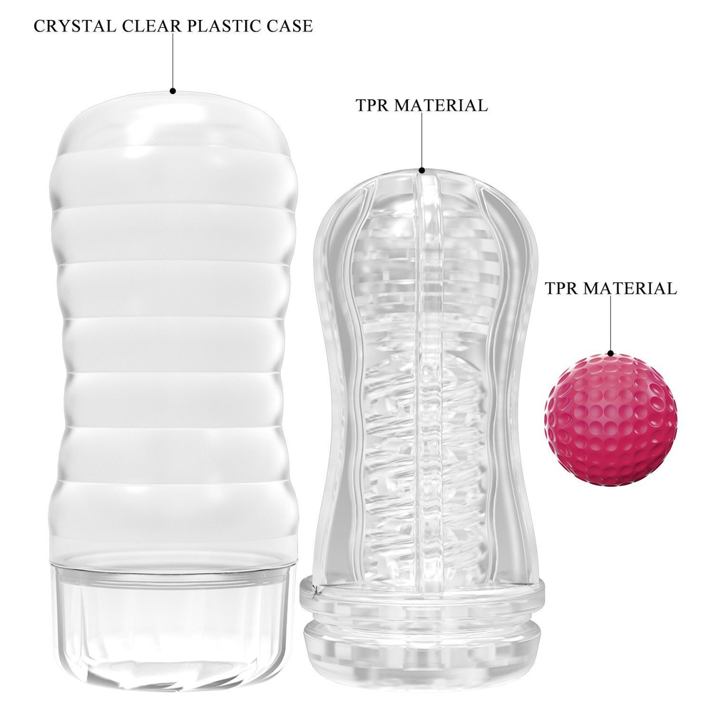 Прозрачный текстурированный мастурбатор Vacuum Cup Masturbator Black Hole (Цвет: прозрачный)