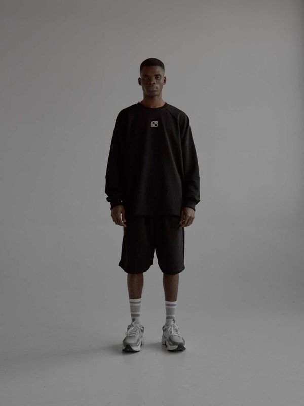 Толстовка "BASIC" Реглан Начес Черный - фото 2