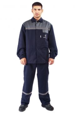Костюм "Энергетик" полукомбинезон (синий/серый)