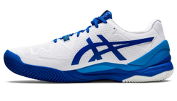 Мужские кроссовки теннисные Asics Gel-Resolution 8 Clay - white/tuna blue