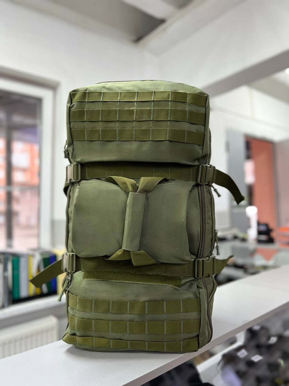 Вместительный тактический рюкзак 60л / олива