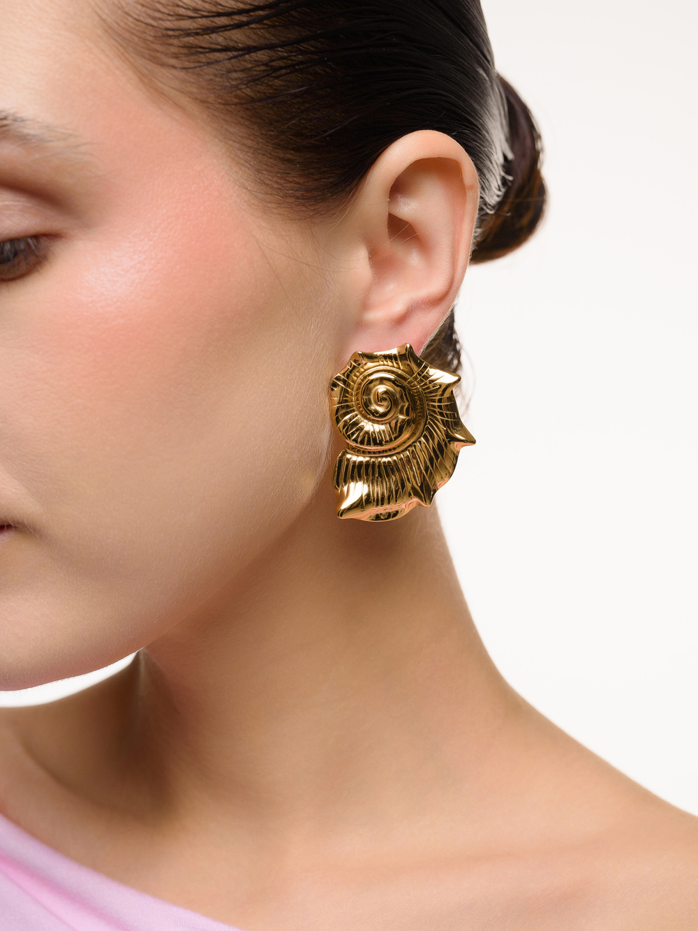 Серьги "Fire shell" Gold