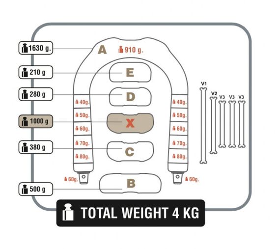 Грузовая система для фридайвинга C4 Carbon D&D 4 кг черный
