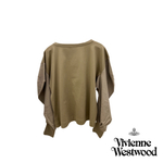 VIVIENNE WESTWOOD RED LABEL ЛОНГСЛИВ БЕЖЕВЫЙ С ВЫШИВКОЙ С ОБЪЕМНЫМИ РУКАВАМИ