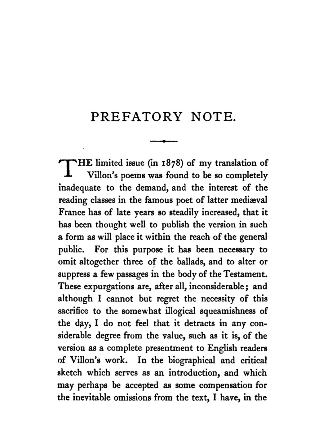 The Poems of Master Francis Villon of Paris. Now first done into English verse in the original forms | John Payne