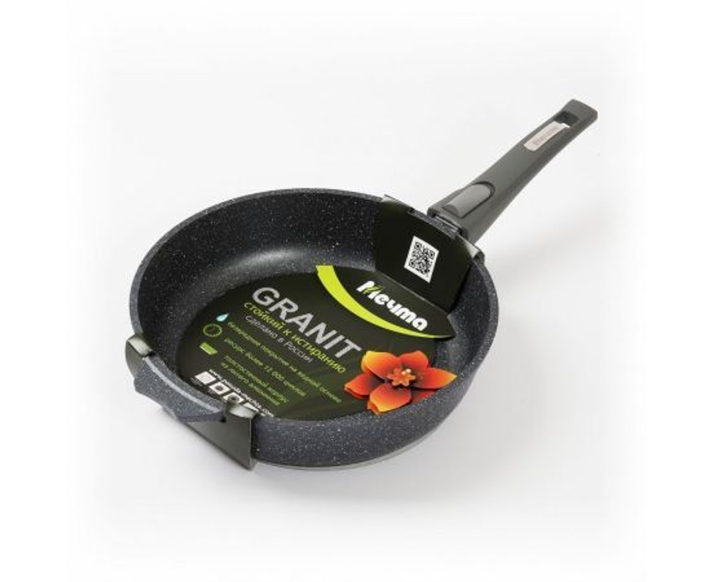 Сковорода Гранит диаметр 24см, антипригарное покрытие, съемная ручка, для всех плит, кроме индукции 024701 Мечта