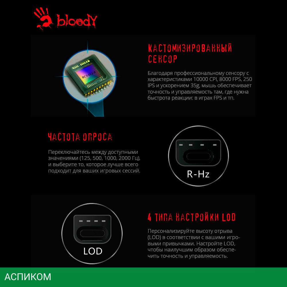 Мышь A4Tech Bloody W90 Max белый/черный