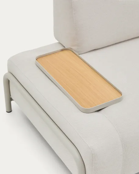 2-местный диван Compo цвета экрю с малым журнальным столиком и бежевым каркасом