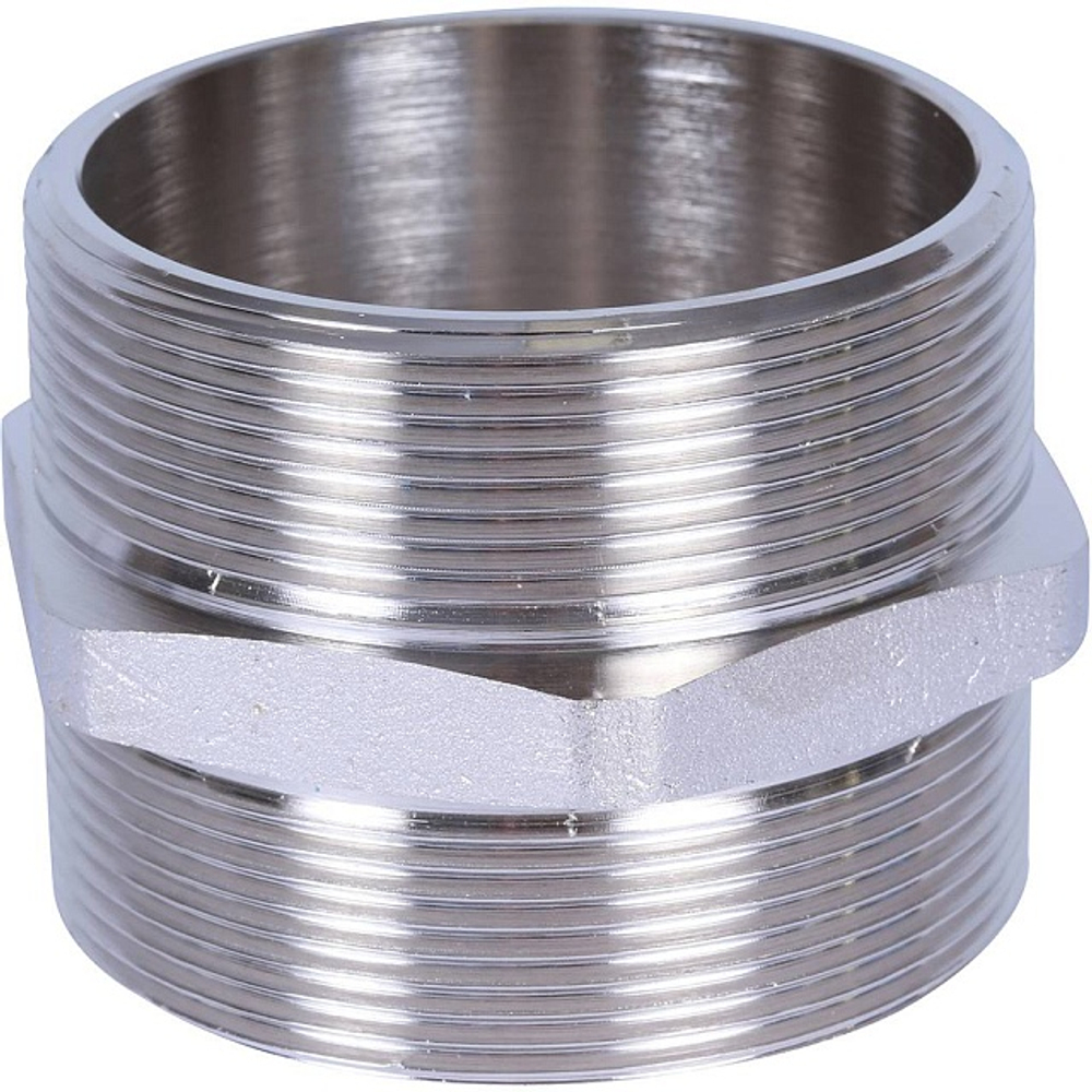 Ниппель STOUT SFT 0004 - 2"1/2 (для стальных труб, латунь никелированная)