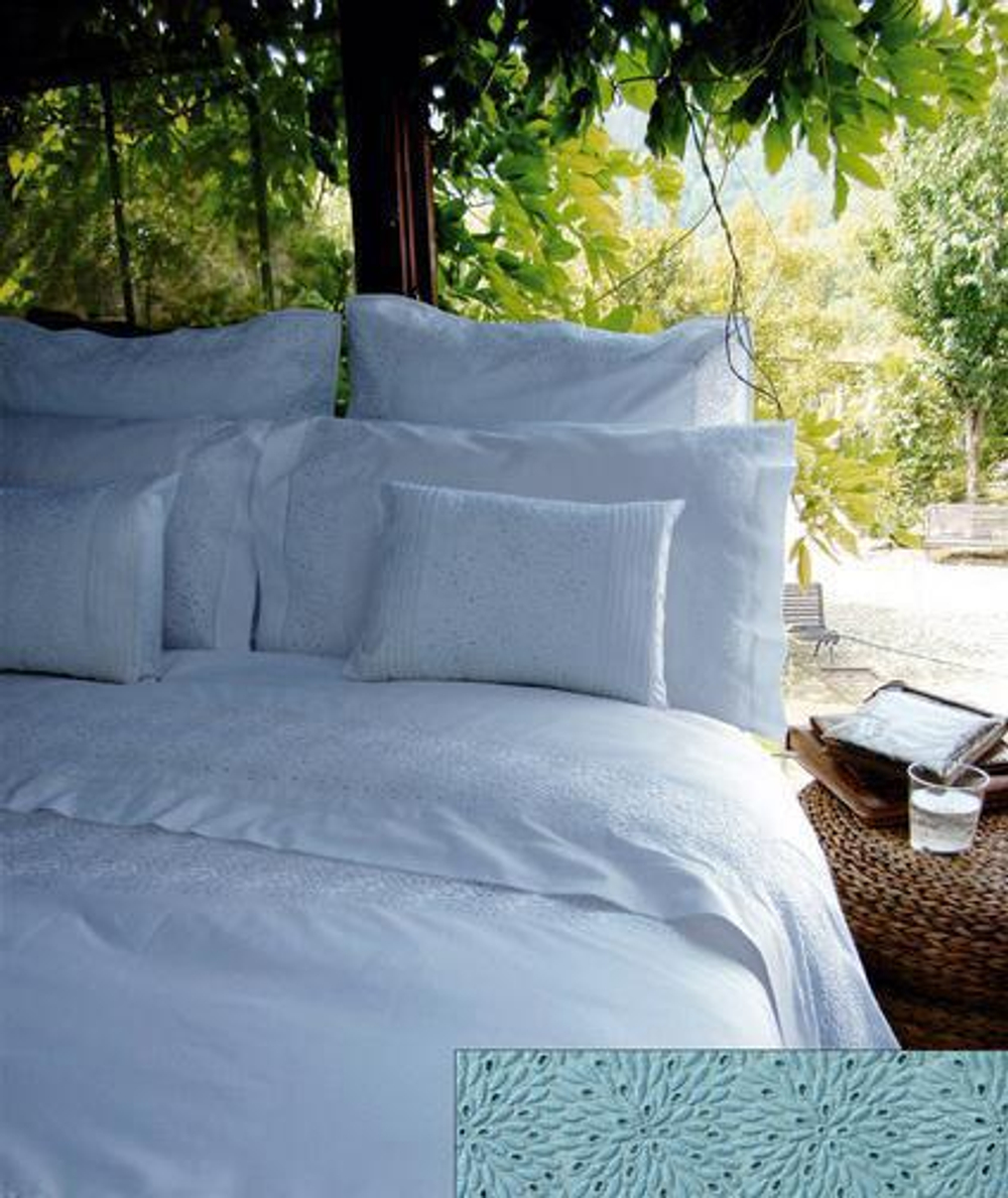 Постельное белье 2 спальное евро Bovi Флер голубое